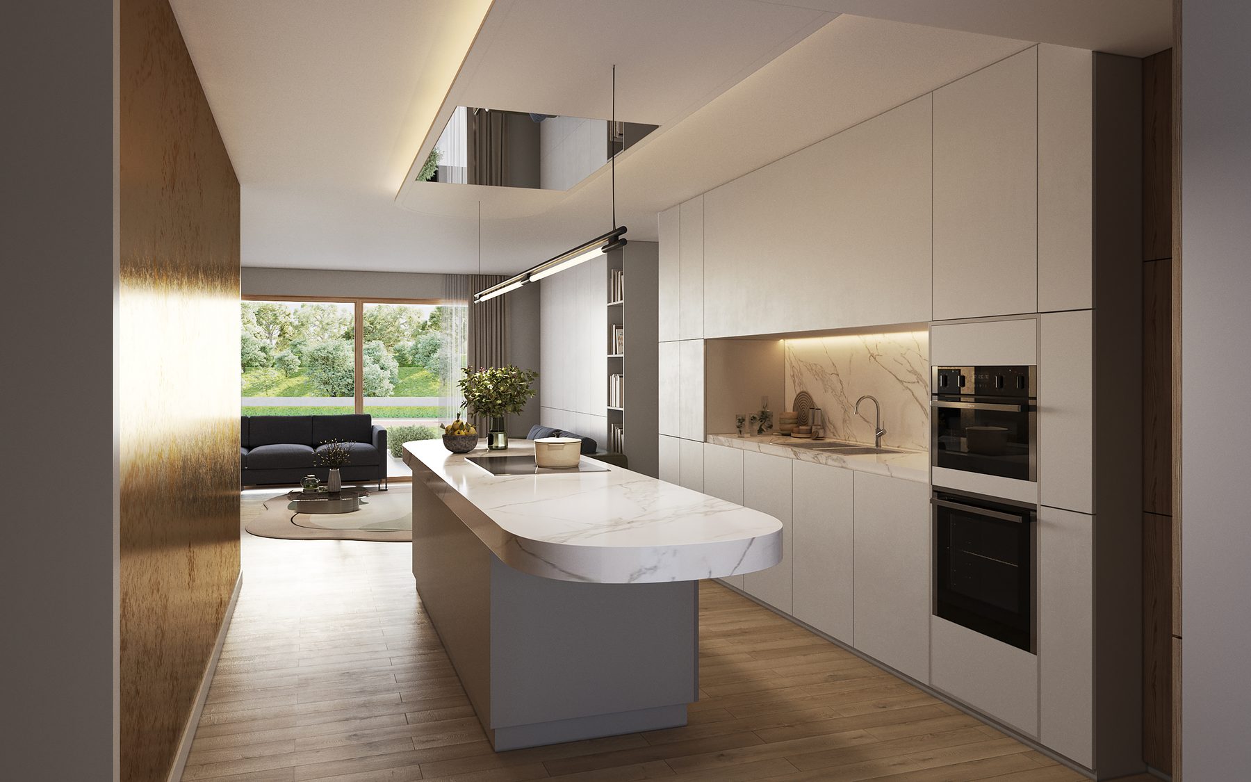 Küche der Maisonette-Wohnung über zwei Ebenen