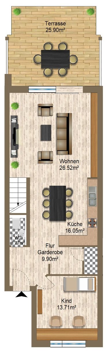 Grundriss der Wohnung 2
