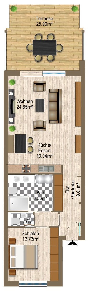 Grundriss der Wohnung 3