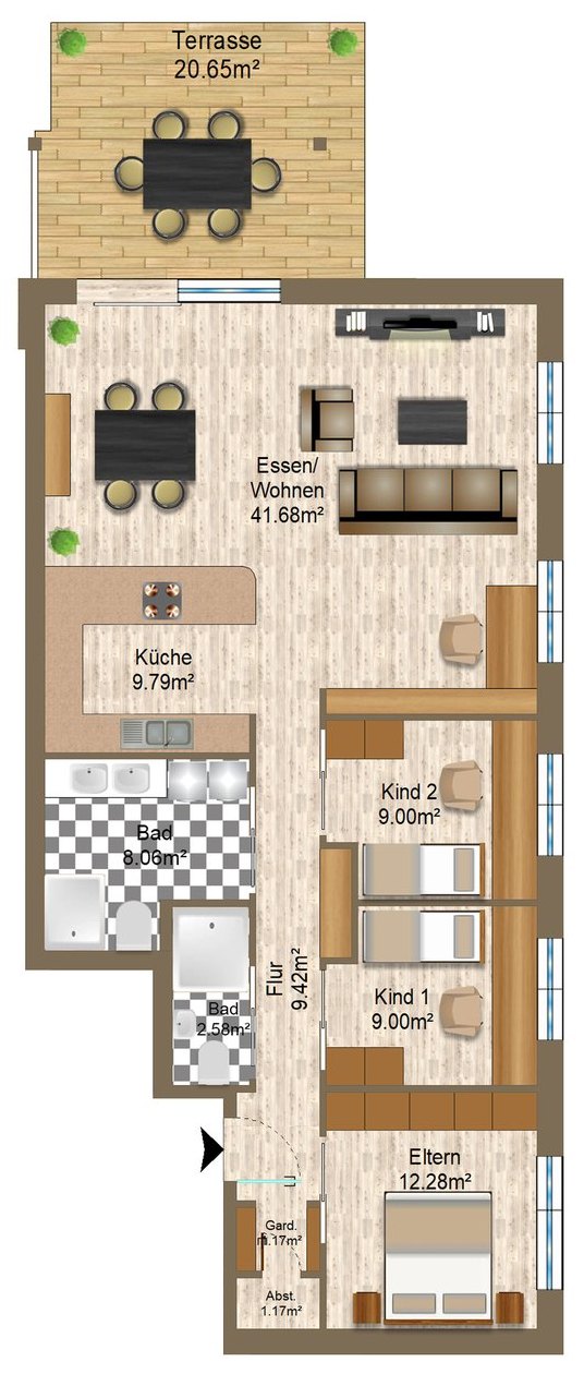 Grundriss der Wohnung 4