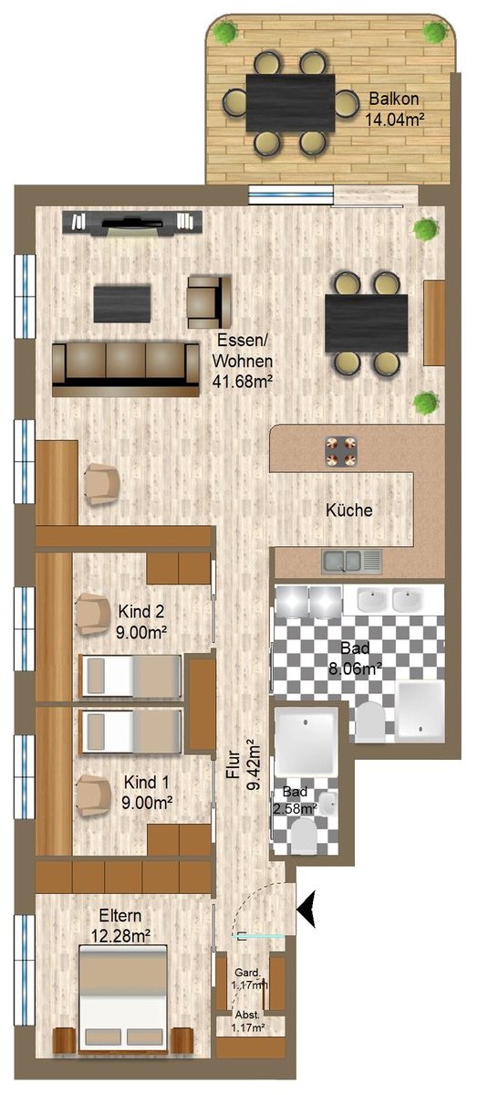 Grundriss der Wohnung 5