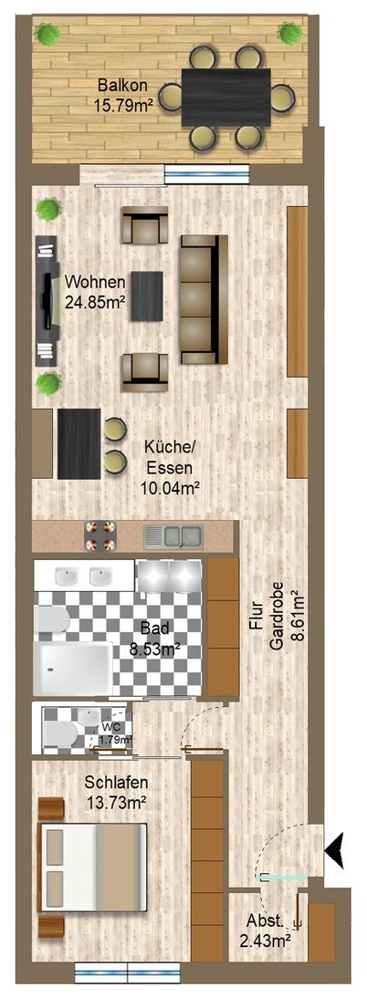 Grundriss der Wohnung 6